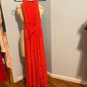 Aakaa Vibrant Orange Maxi Dress NWOT Never Worn